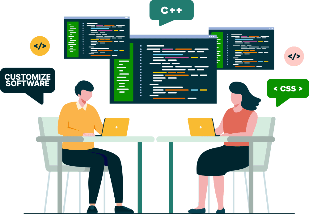 Illustration of a tester using a computer to monitor RNG code output and interact with testing interfaces—symbolizing Gaming Associates’ expert oversight in RNG evaluation for secure and transparent game randomness.