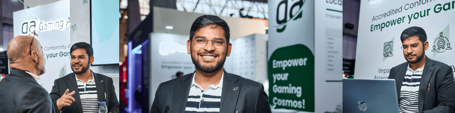 Banner featuring Zuhair Rizvi, Director of Operations at Gaming Associates, highlighting leadership, operational excellence, and Security standards in the gaming industry.